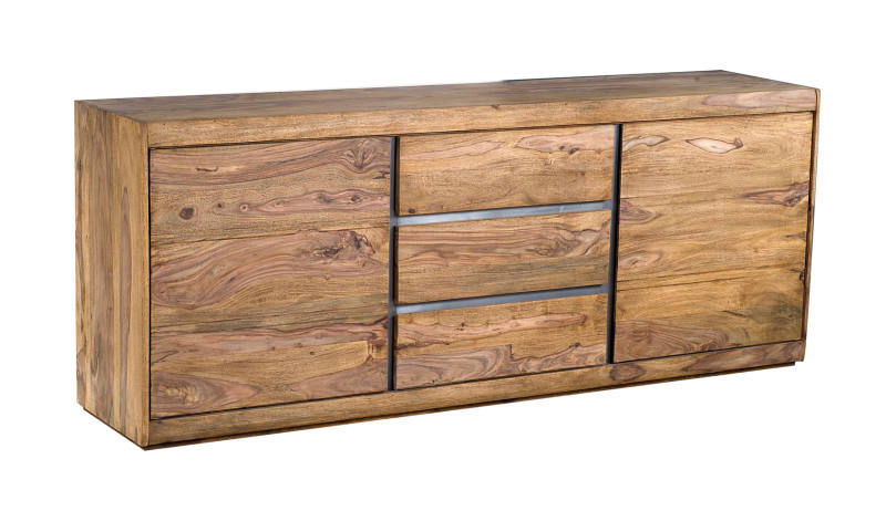Massives Sideboard aus Holz mit natürlicher Maserung, Frontansicht