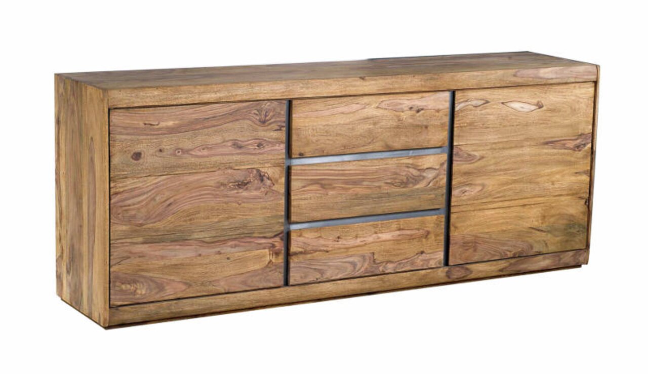 Landscape Sideboard SELONG Massives Sideboard aus Holz mit natürlicher Maserung, Frontansicht