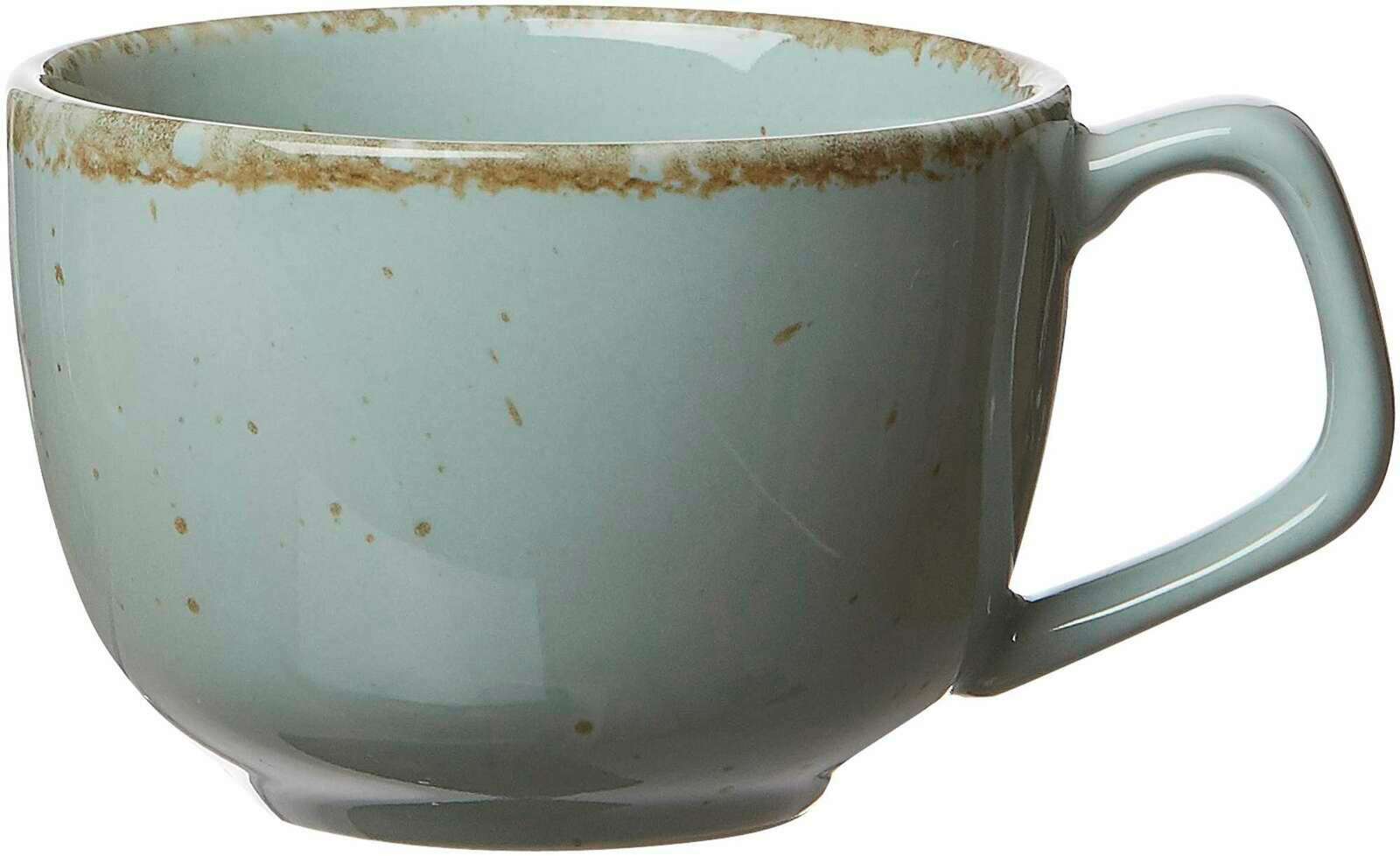 Ritzenhoff & Breker Kaffeetasse CASA Seitliche Ansicht einer blauen Kaffeetasse mit rustikalem Design und Henkel, Modell Casa von Ritzenhoff & Breker.