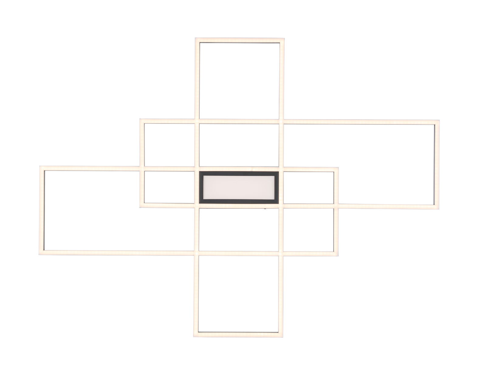 Moderne LED-Deckenleuchte in geometrischem Design, Draufsicht
