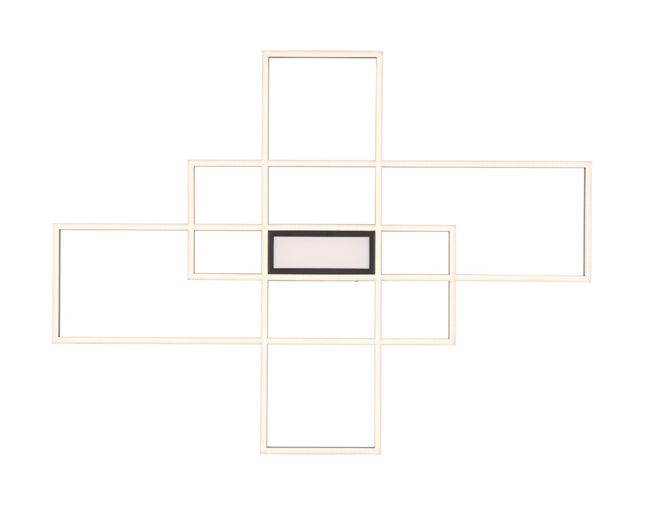 Moderne led-plafondlamp met een geometrisch ontwerp, bovenaanzicht