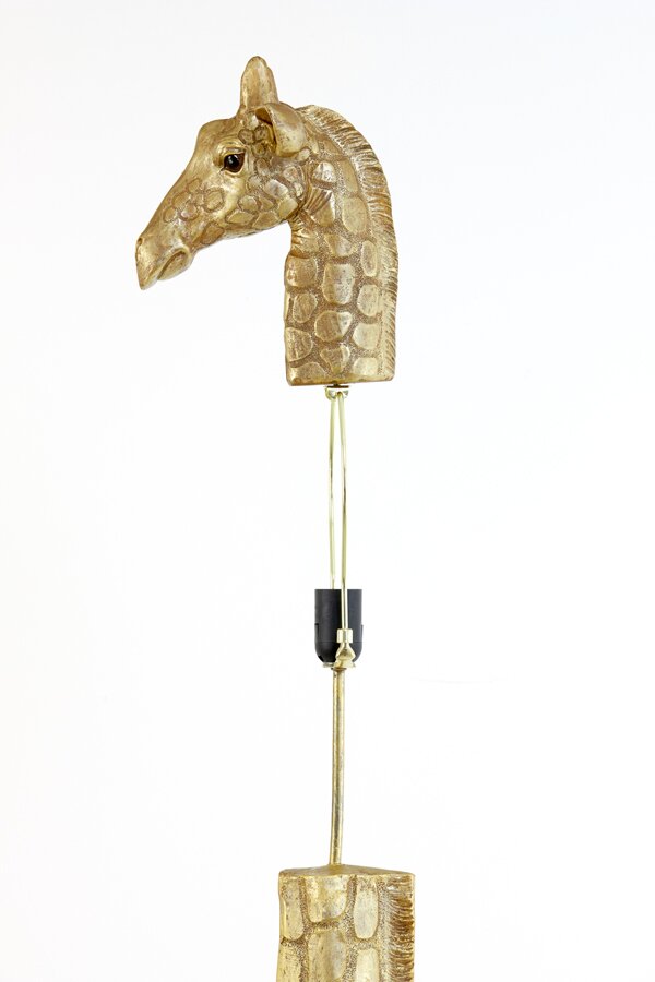 Staande lamp met giraffenkop-ontwerp, zijaanzicht