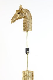 Staande lamp met giraffenkop-ontwerp, zijaanzicht