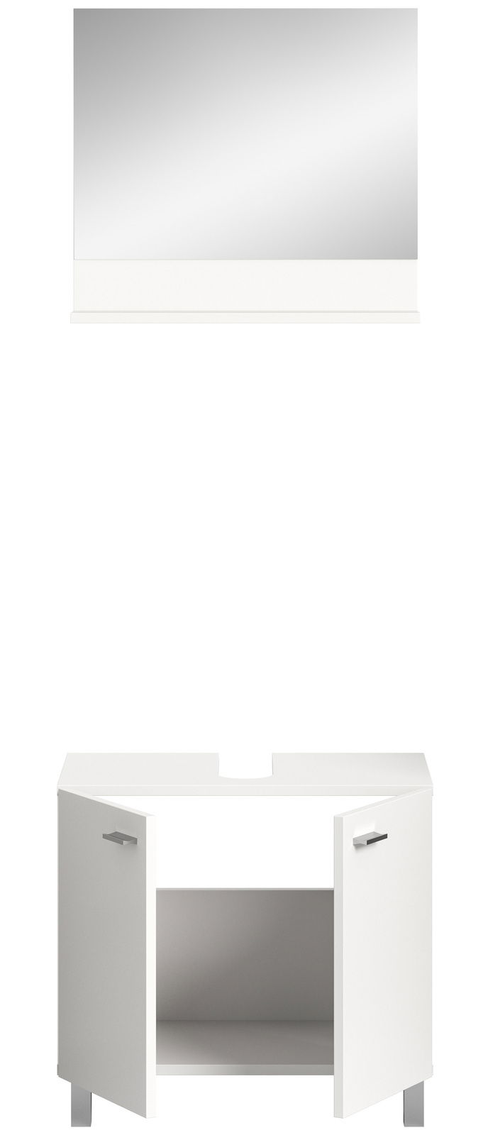 Badezimmerschrank-Kombination mit Spiegel und Unterschrank, Frontansicht
