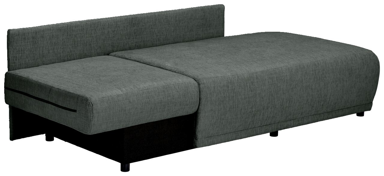 Graue Recamiere in seitlicher Perspektive mit modernem Design und klaren Linien.