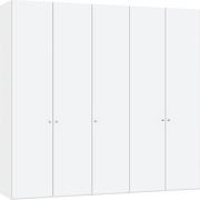 Weißer Drehtürenschrank mit fünf Türen, frontale Ansicht