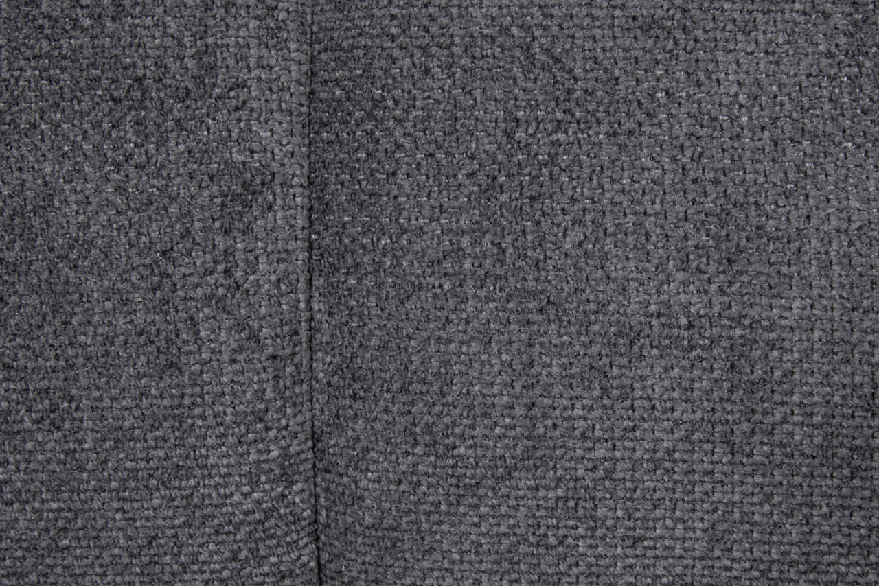 Hom´in Hockerbank FELLINI II. Nahaufnahme des grauen Stoffbezugs der Hockerbank FELLINI II.