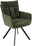 Z2 Armlehnstuhl THORSTEN Grüner Armlehnstuhl mit gepolsterter Rückenlehne und schwarzen Metallbeinen, seitliche Perspektive