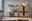 TV-Lowboard aus Holz und Metall in modernem Wohnzimmer, Frontalansicht