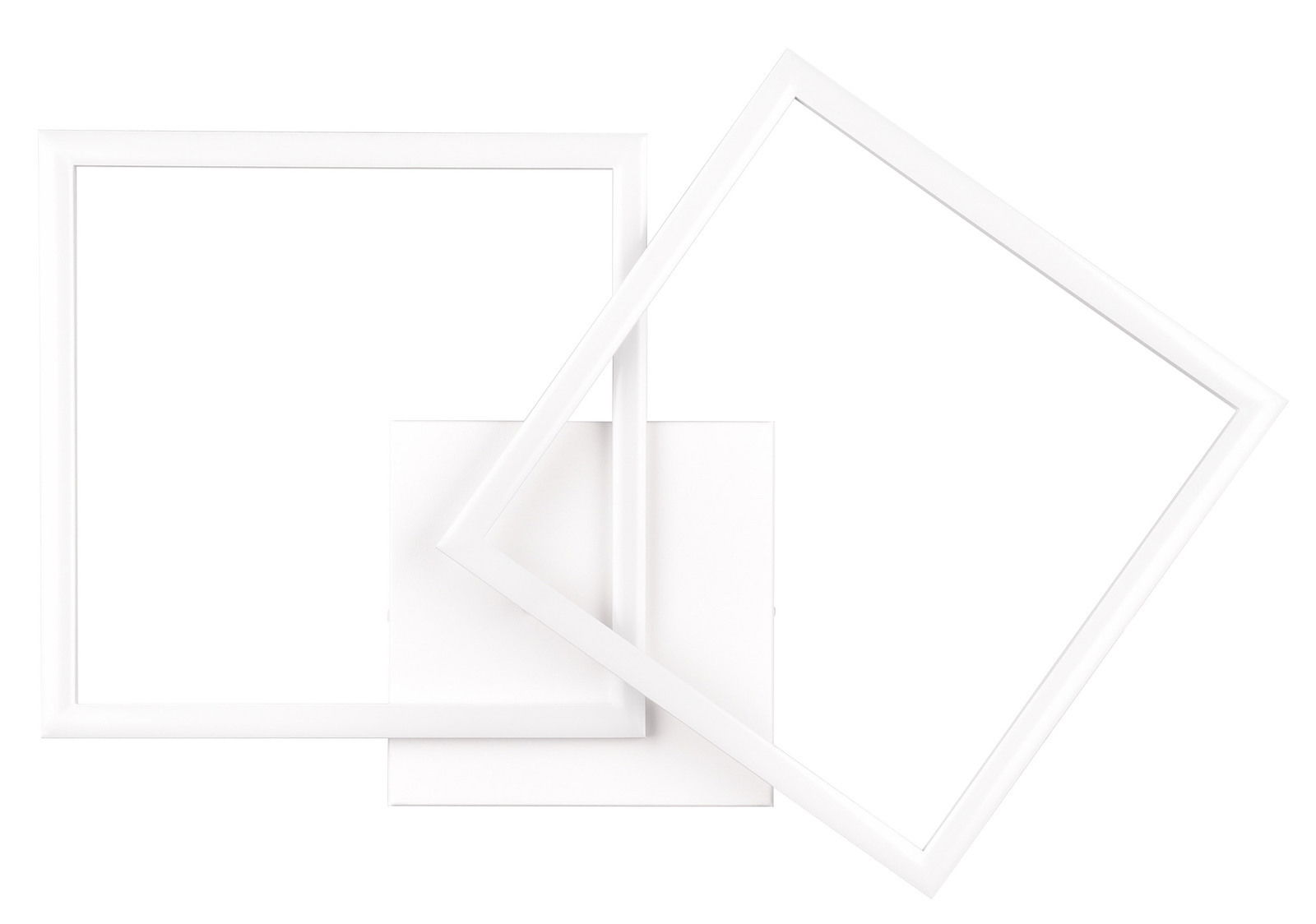 Moderne Deckenleuchte Trail mit zwei überlappenden quadratischen Rahmen, Ansicht von oben.