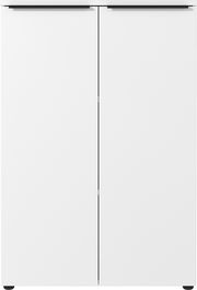 Moderner weißer Aktenschrank mit zwei Türen, Frontalansicht