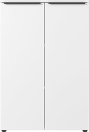 Moderner weißer Aktenschrank mit zwei Türen, Frontalansicht