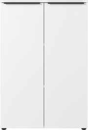 Moderner weißer Aktenschrank mit zwei Türen, Frontalansicht