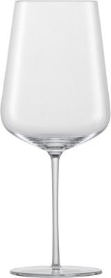 Elegantes Bordeaux Rotweinglas aus klarem Glas, frontal abgebildet.