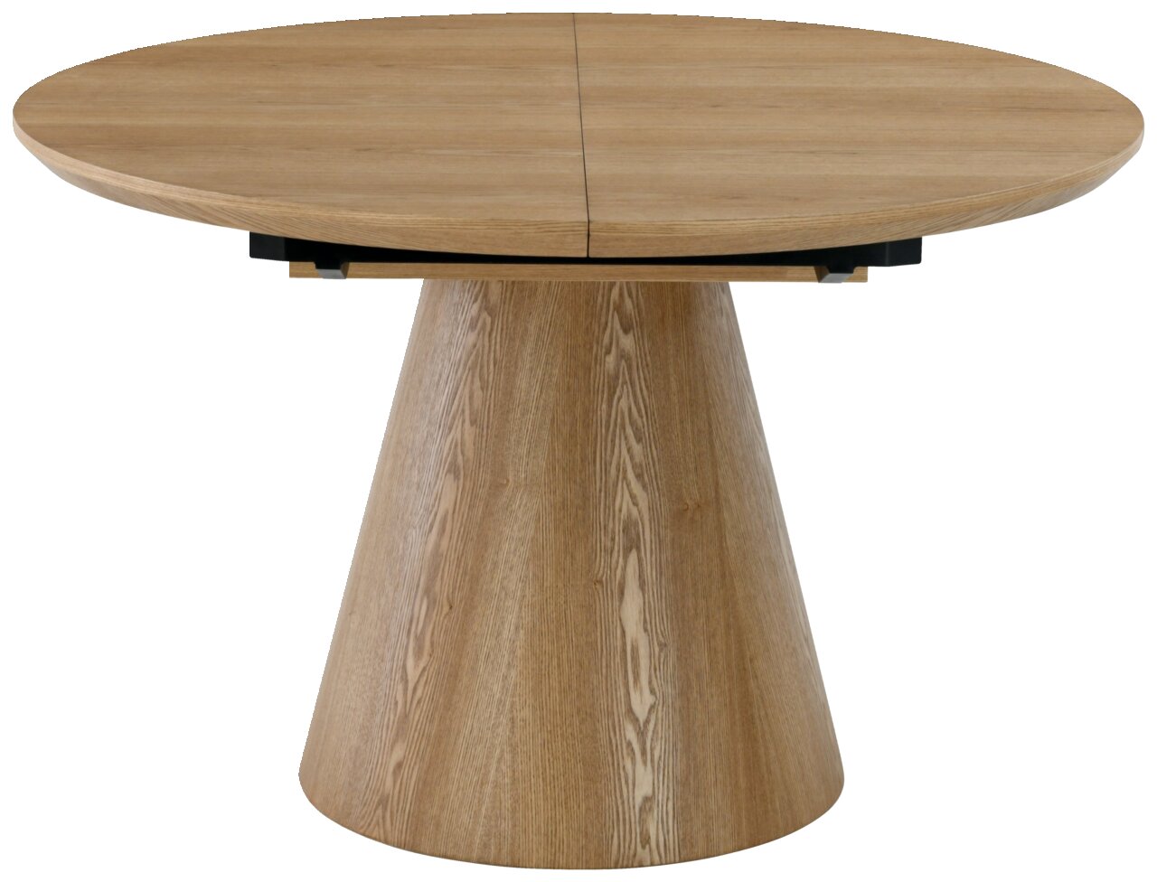Z2 Funktions-Esstisch rund VANESA Runder Esstisch aus Holz mit konischem Sockel, Frontalansicht
