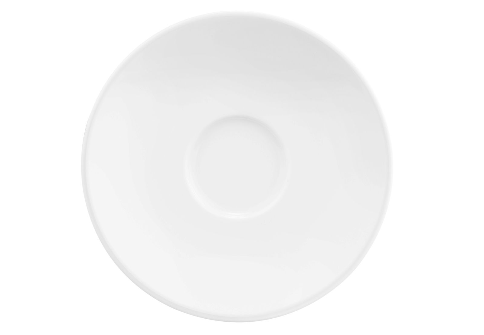 Weiße Kombi-Untertasse Life, 13,5 cm, Draufsicht