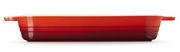 Rechteckige Auflaufform in Kirschrot, seitliche Perspektive