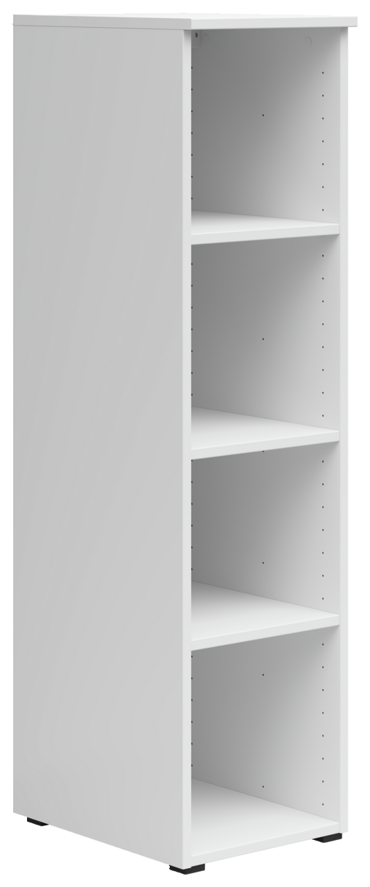 Carryhome Regal MULTISTAURAUM Weißes Regal mit vier offenen Fächern, seitliche Perspektive