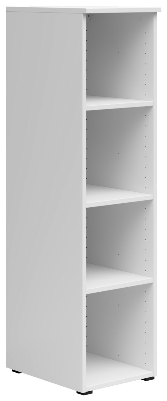 Carryhome Regal MULTISTAURAUM Weißes Regal mit vier offenen Fächern, seitliche Perspektive