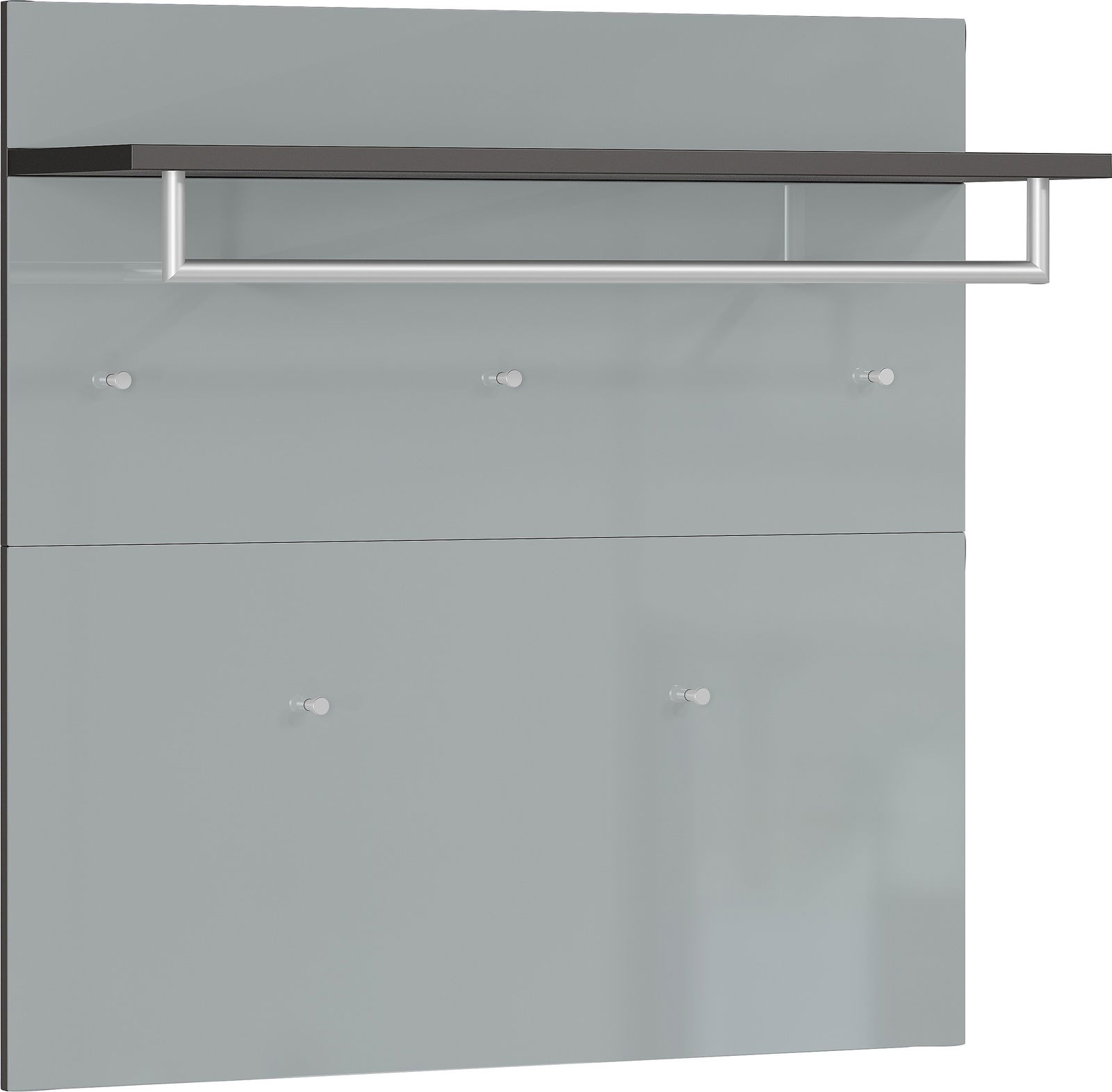 MID.YOU Garderobenpaneel GENOVA Garderobenpaneel mit mehreren Haken und einer Ablage, seitliche Perspektive