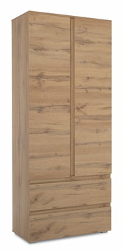 Mehrzweckschrank aus Holz in Eichenoptik, frontal fotografiert