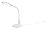 Moderne weiße Tischleuchte Sally mit flexiblem Hals, seitliche Perspektive