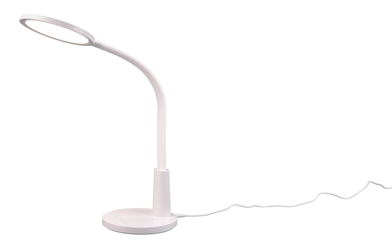 Reality Leuchten Tischleuchte SALLY Moderne weiße Tischleuchte Sally mit flexiblem Hals, seitliche Perspektive