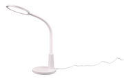 Moderne weiße Tischleuchte Sally mit flexiblem Hals, seitliche Perspektive