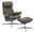 Stressless Einzelsesselset PAUL Bequemer Stressless Einzelsesselset PAUL in braunem Leder mit passendem Hocker, seitliche Perspektive