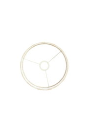 Bovenaanzicht van een rond lampenkapframe met drie steunen.