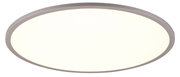 Runde Deckenleuchte YUMA in seitlicher Perspektive mit schlichtem Design und hellem Licht.