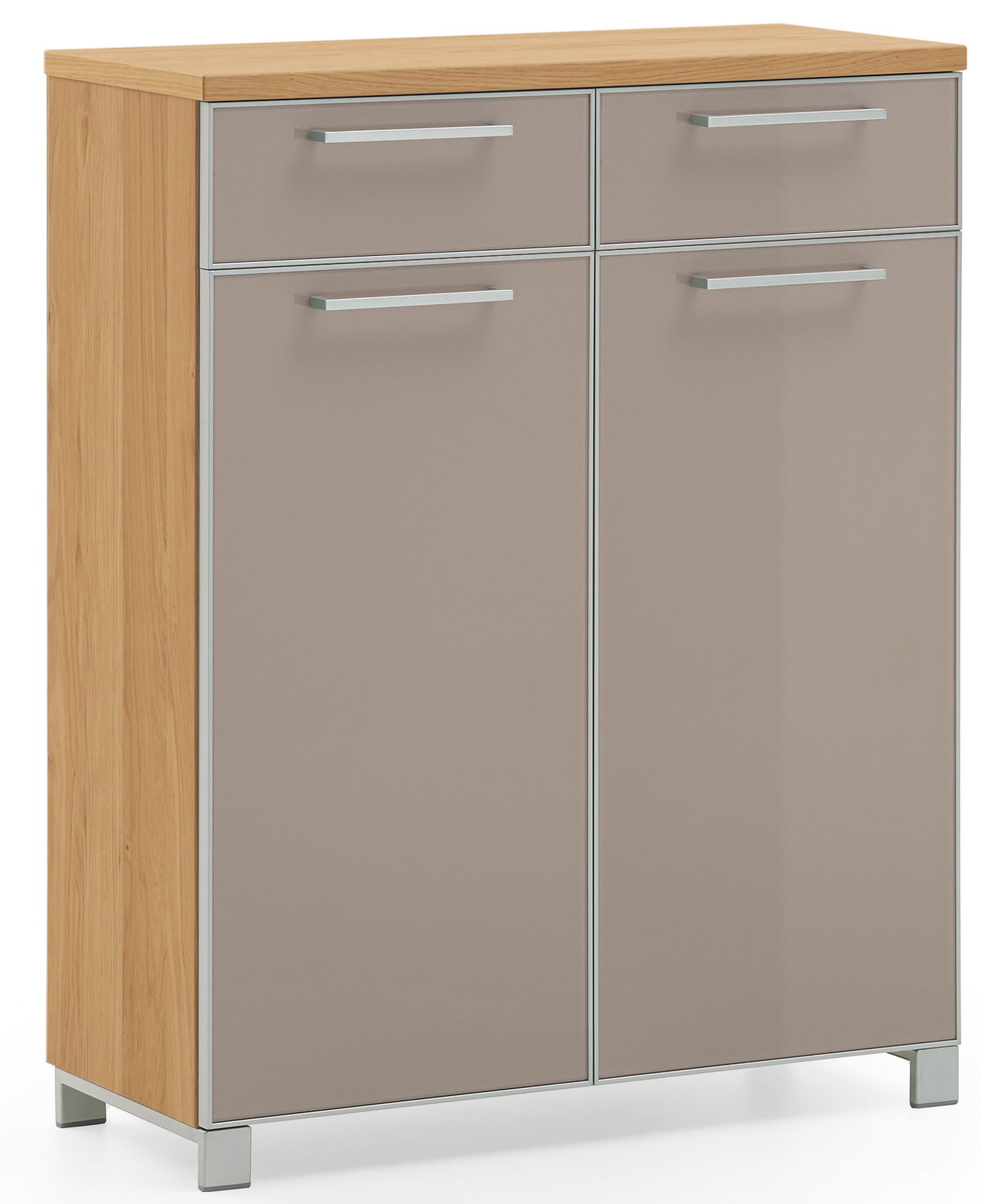 VOSS Schuhschrank SANTINA Moderner Schuhschrank aus Holz mit zwei Schubladen und zwei Türen, Frontansicht