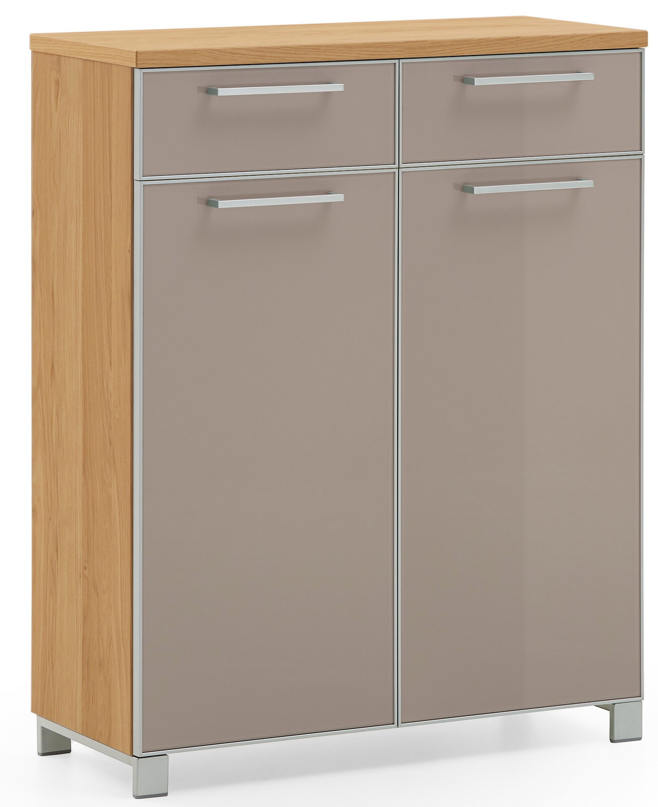 VOSS Schuhschrank SANTINA Moderner Schuhschrank aus Holz mit zwei Schubladen und zwei Türen, Frontansicht