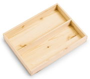 Holz-Allzweckkiste mit Deckel, zweigeteilt, aus der Vogelperspektive