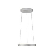 Moderne hanglamp PURE E-Loop in zilverkleur, gezien van onderaf, met een cirkelvormig ontwerp en slanke kabels.