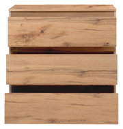 Kommode aus Holz mit drei Schubladen, frontale Ansicht