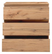 Kommode aus Holz mit drei Schubladen, frontale Ansicht
