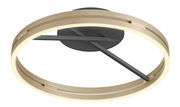 Moderne Deckenleuchte PURE Loop in seitlicher Perspektive mit kreisförmigem Design und eleganter, zweifarbiger Optik.