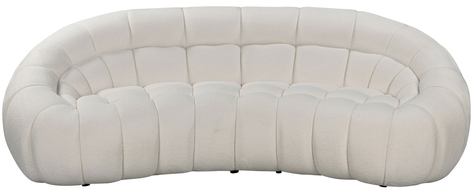 Weißes, modernes 3-Sitzer-Sofa mit abgerundeten Formen, Vorderansicht