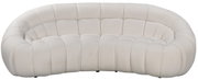 Weißes, modernes 3-Sitzer-Sofa mit abgerundeten Formen, Vorderansicht