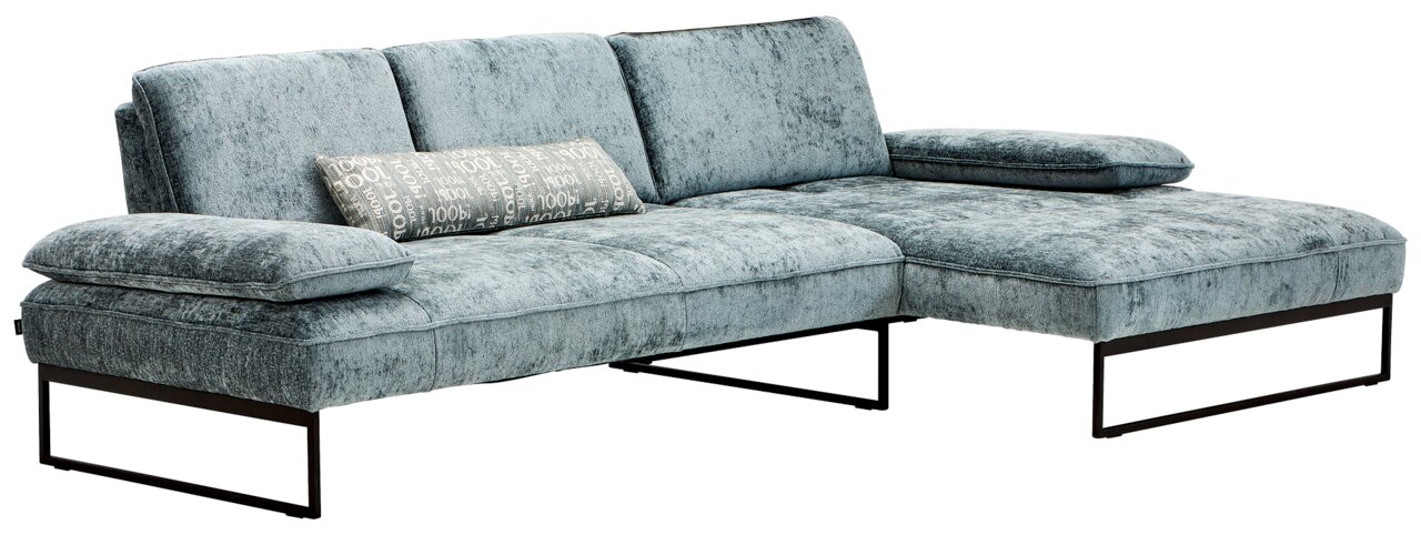 JOOP! Longchairkombination SELECT 8165 Graues Longchair-Sofa mit modernem Design und Metallfüßen, seitliche Perspektive