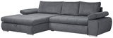 Graues Ecksofa mit Ottomane links, Vorderansicht
