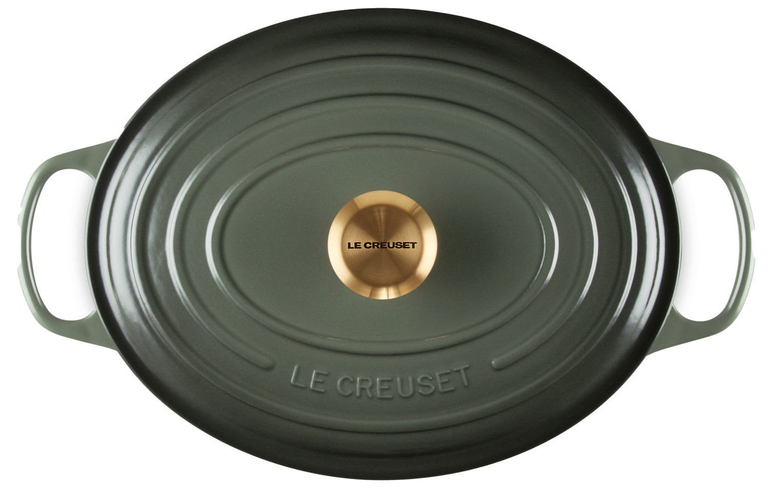 Ovaler Bräter von Le Creuset in der Farbe Thymian, Draufsicht