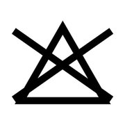 Symbol für nicht bleichen, schwarze Linien auf weißem Hintergrund, frontale Ansicht