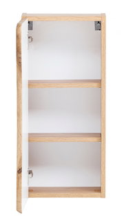 Offener Hängeschrank aus Holz mit zwei Einlegeböden, Frontalansicht