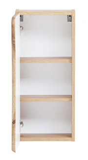 Offener Hängeschrank aus Holz mit zwei Einlegeböden, Frontalansicht