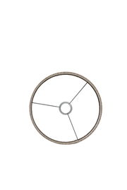 Runder Lampenschirm von oben mit Metallstreben und zentraler Halterung