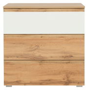 Kommode aus Holz mit weißem Akzent, Frontalansicht