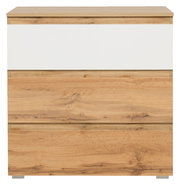 Kommode aus Holz mit weißem Akzent, Frontalansicht