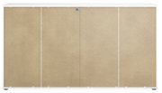 Rückansicht eines XL-Sideboards mit weißem Rahmen und naturbelassener Rückwand.